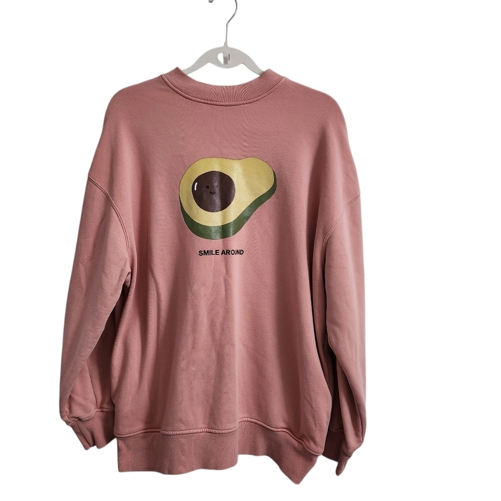 Prod Sweater Womens 3 Pink Avocado Graphic Pullover